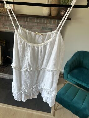 Altar'd State White Ruffle Cami
